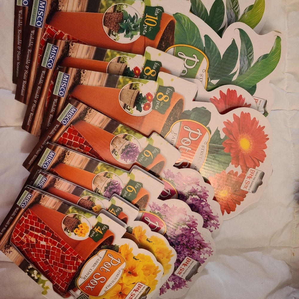 Decorative pot socks flower pot covers red 8 piece